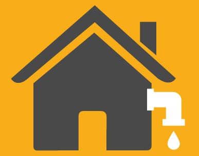 icon image of house with leaking tap